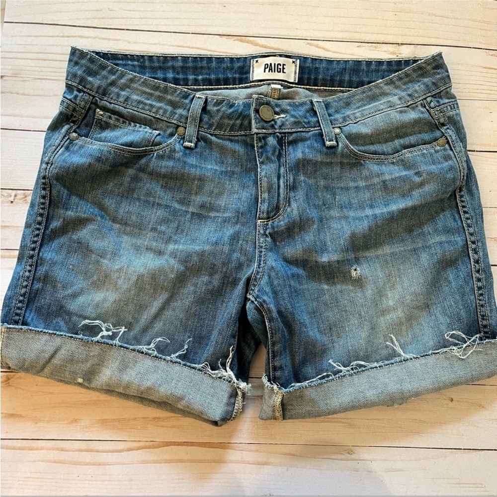 Paige Boyfriend Blue Denim Shorts